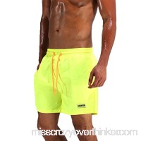 Ancmaple Men's Shorts Swim Trunks Beach Shorts Pockets Yellow B07CCPJ92V